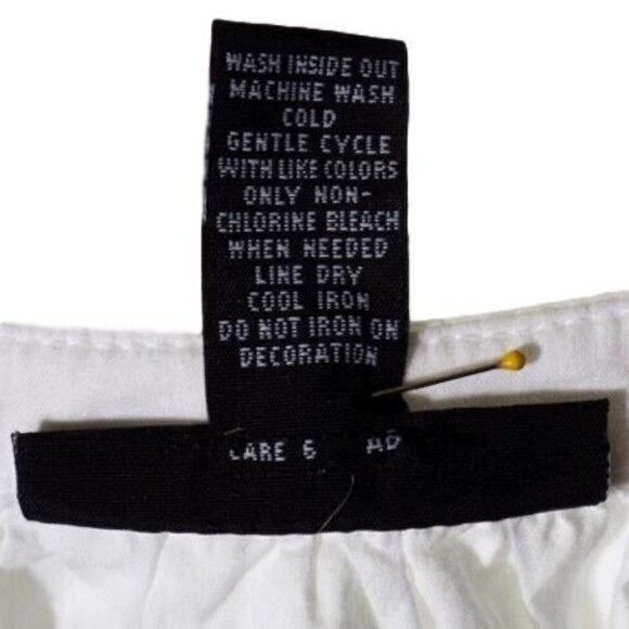 Alfani Tunic Top Size 6 P Womens Boho White with Gold Embroidery Pullover - Picture 11 of 11